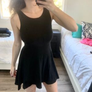 Brandy Melville black cotton open back mini dress